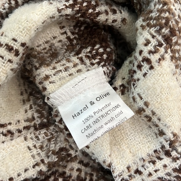 Jess Crum by Hazel & Olive This Moment Cream Brown Plaid Shacket Jacket New - Picture 5 of 9